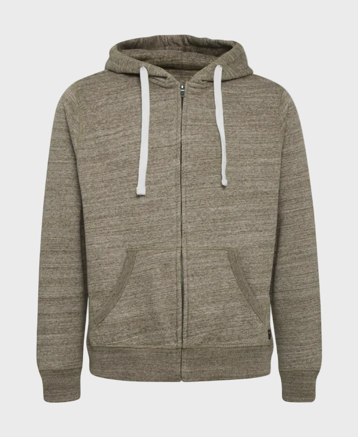 Blend Mens Alton Zip Through Hoodie - Forest Night Green