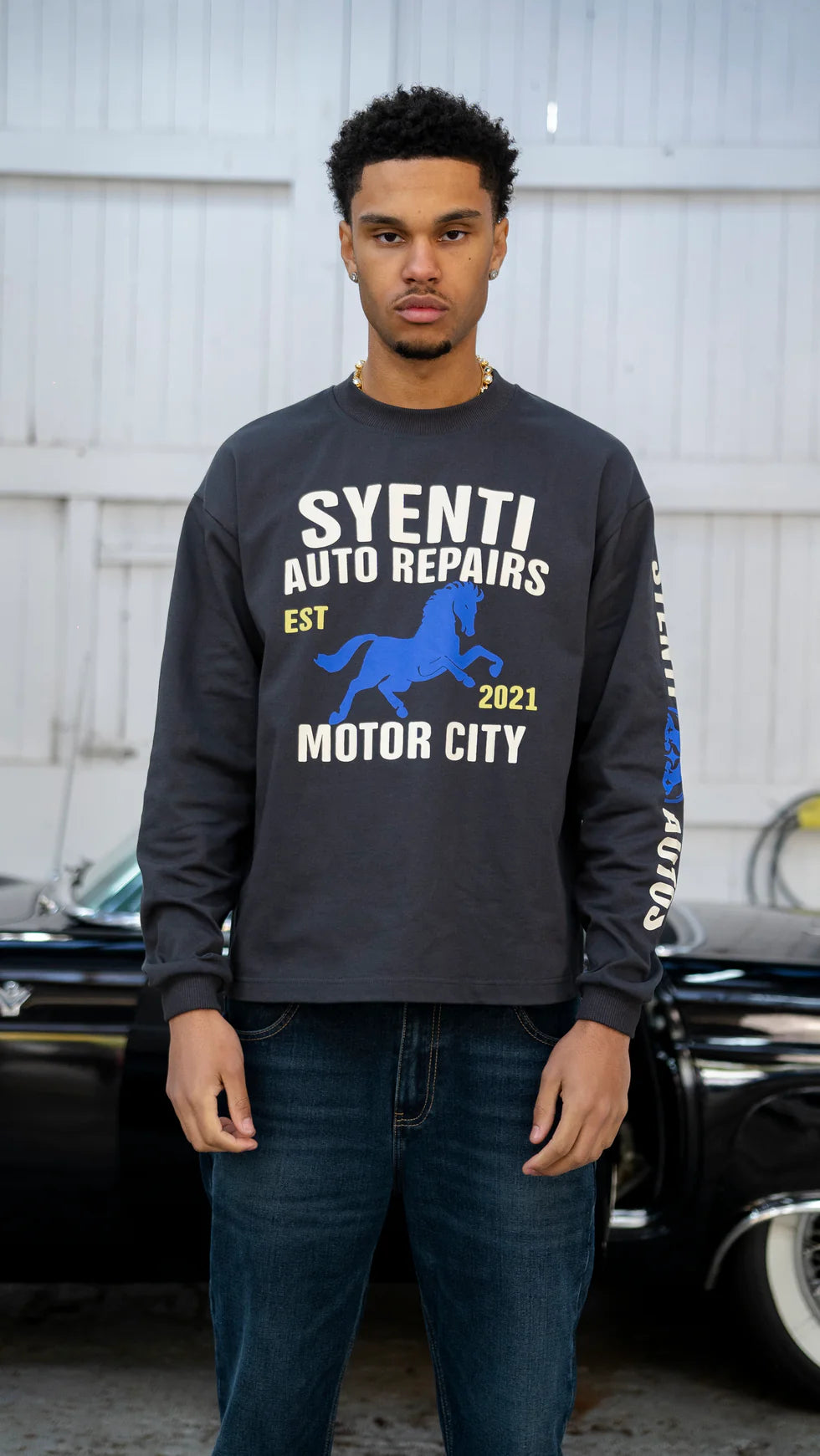 Syenti Motor City Long Sleeve T-Shirt - Dark Grey