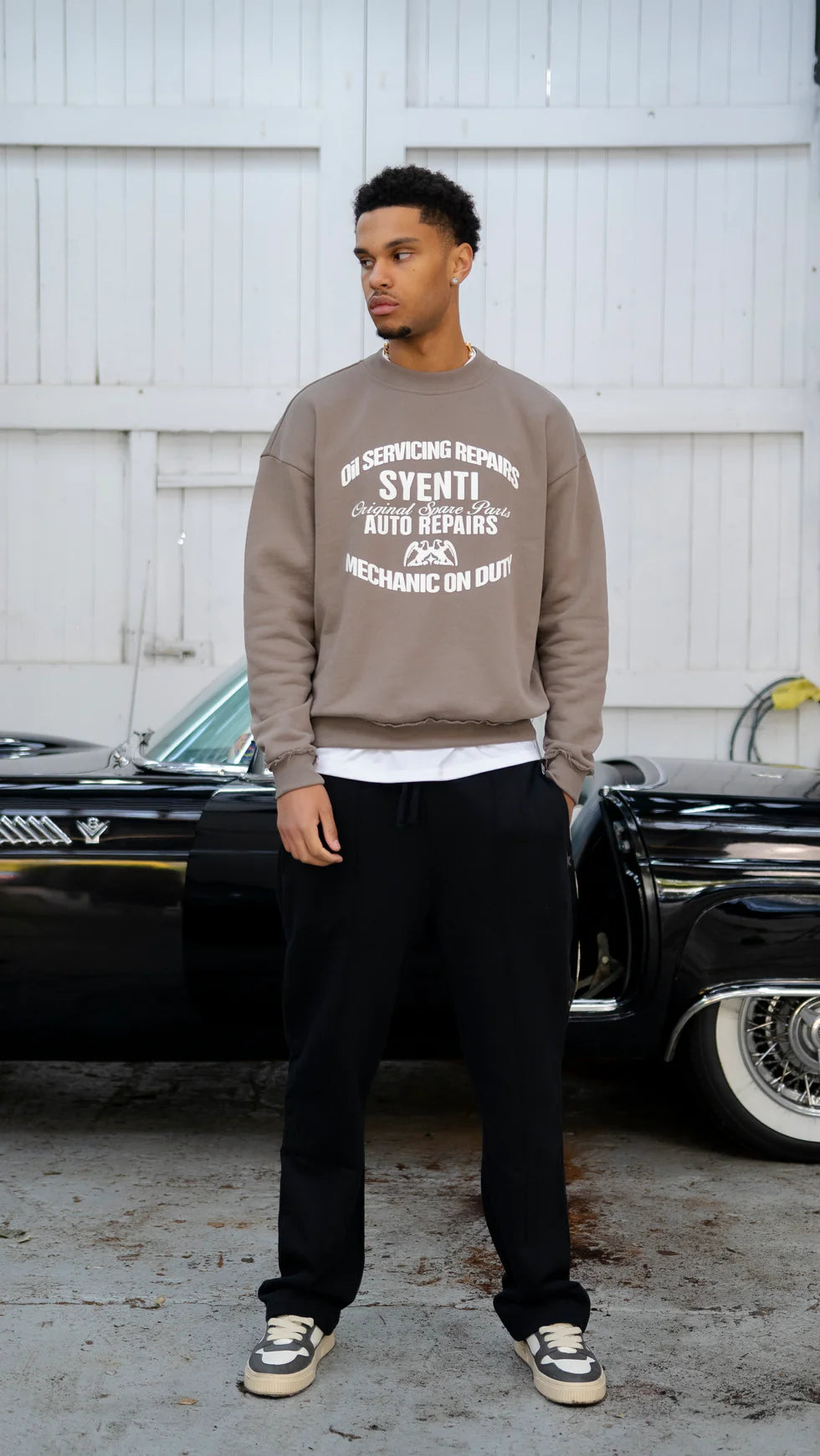 Syenti Mechanic Crewneck Sweatshirt - Light Brown