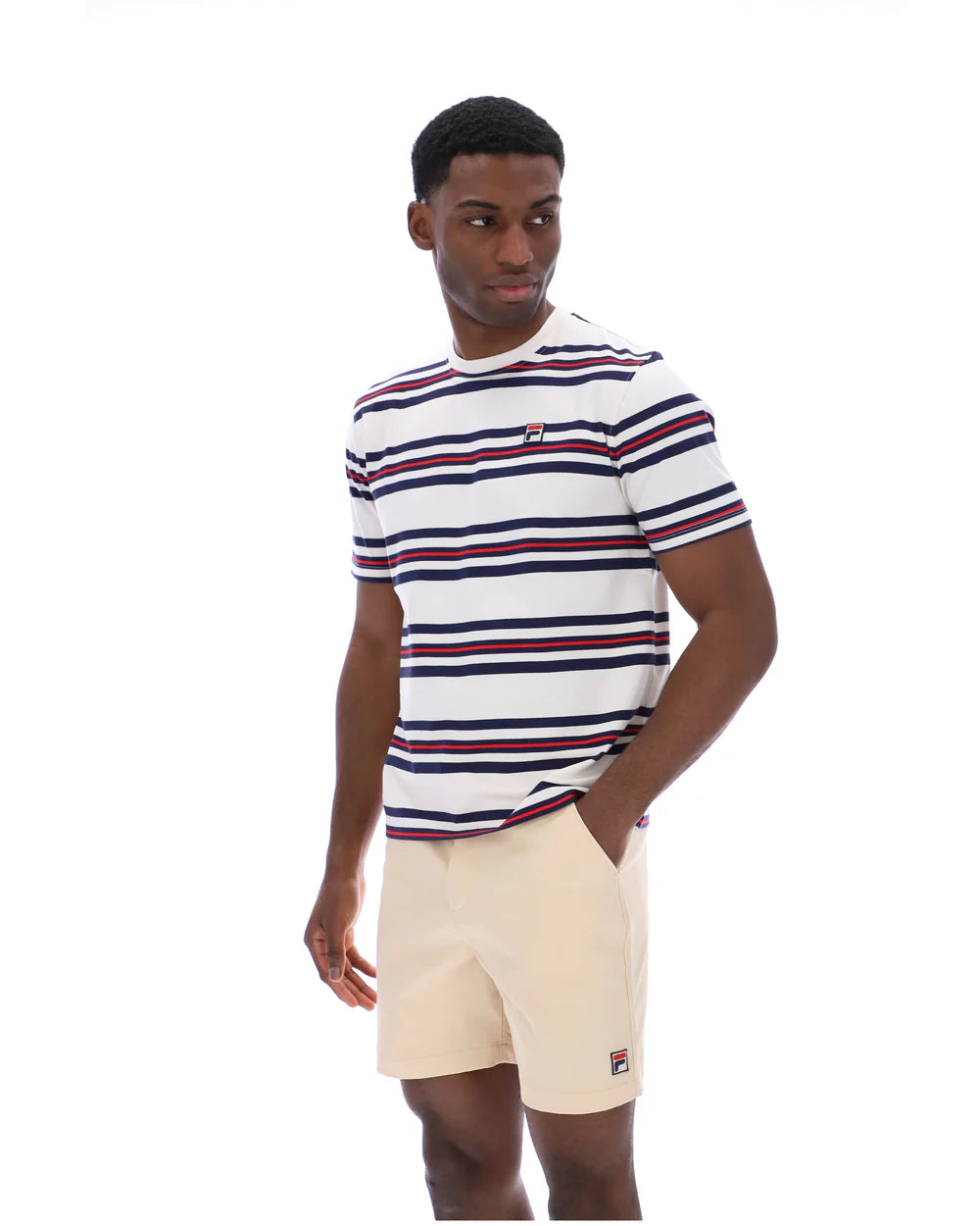 Fila SS26MH006 Cesare Yarn Dye Stripe T-Shirt - Gardenia