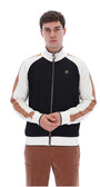 Fila FW26GMG025 Cory Colour Block Track Jacket W/ Bamboo 001 - White Down/Raw Umber