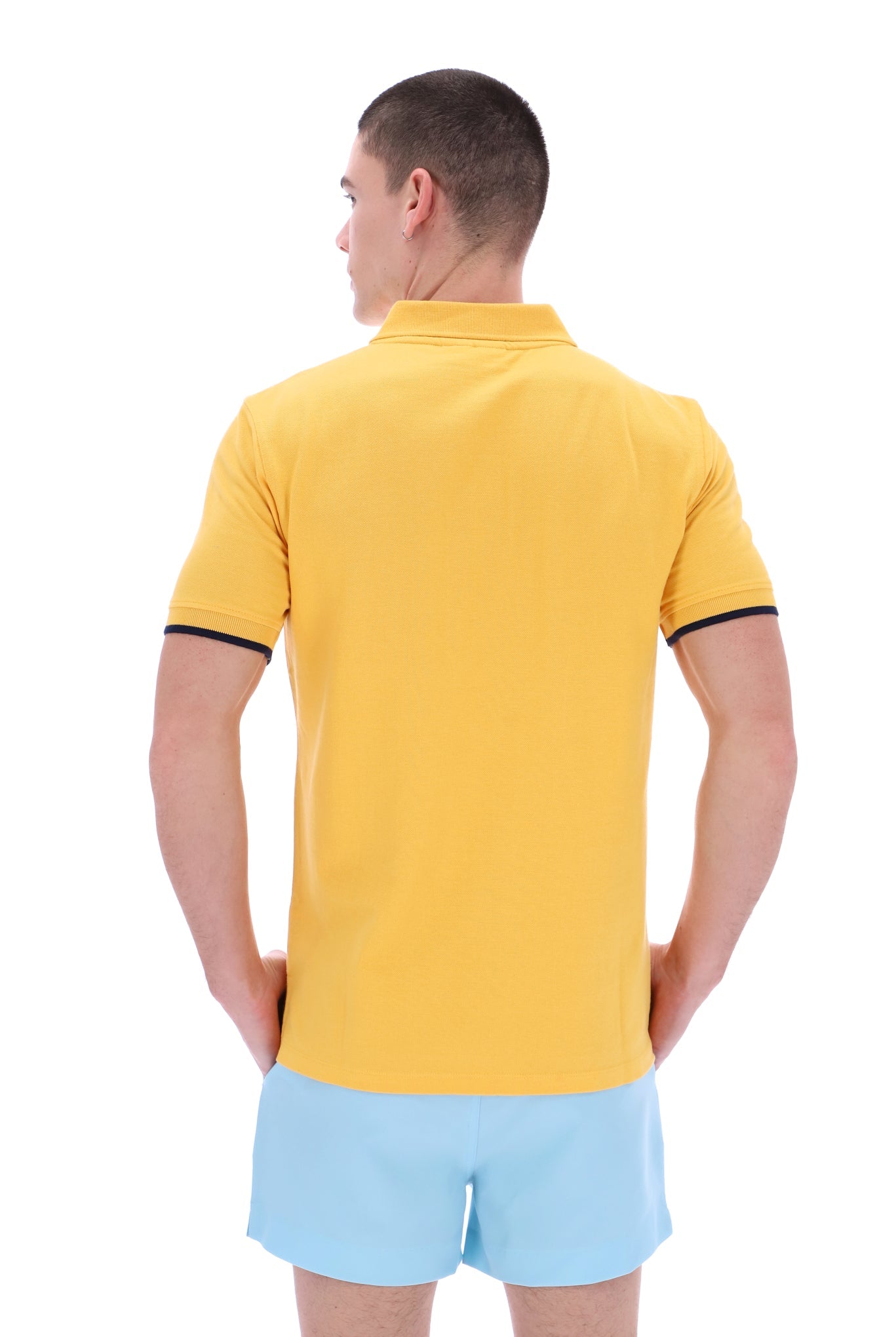 Fila Tipped Rib Basic Polo Shirt Amber Yellow