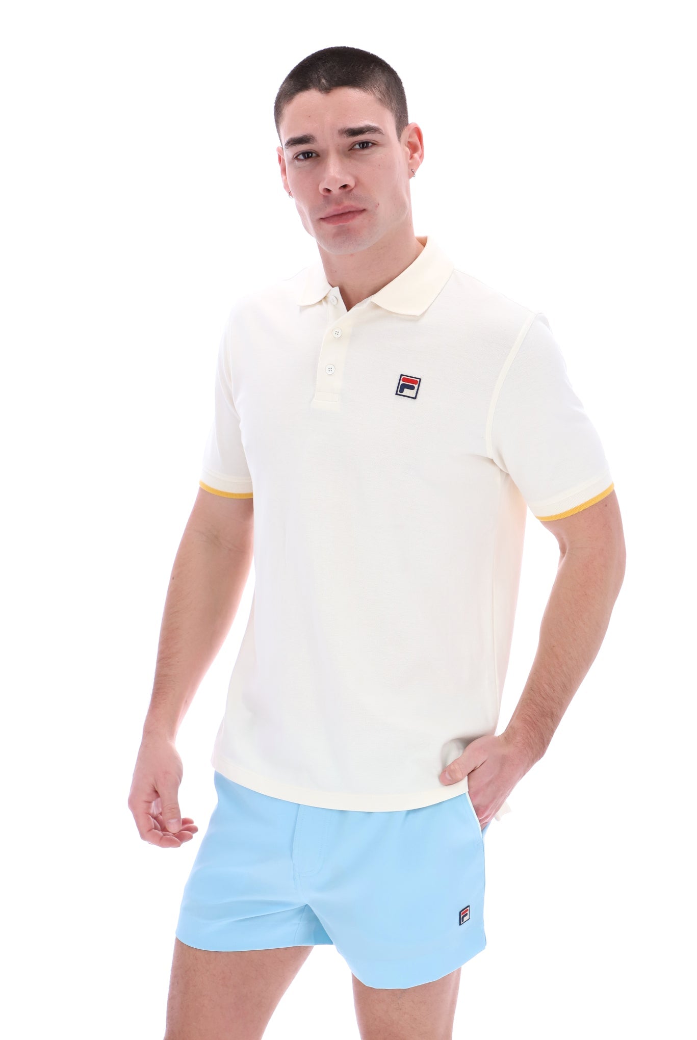 Fila Tipped Rib Basic Polo Shirt Egret