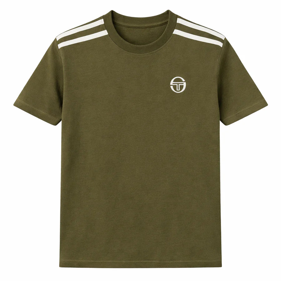 Sergio Tacchini STM12239 Locchi T-Shirt - Dark Olive/Gardenia