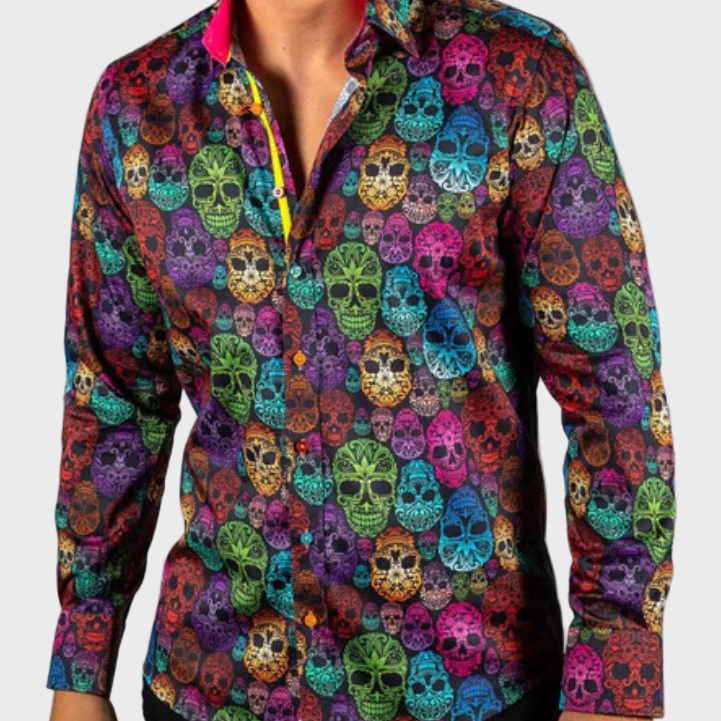 Claudio Lugli CP6699 Skulls Shirt - Purple