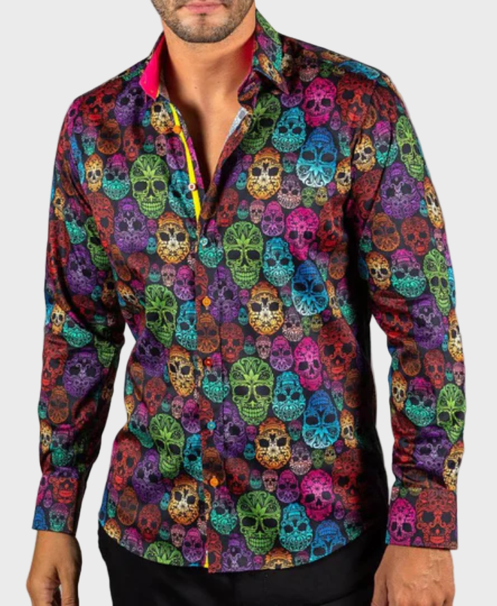 Claudio Lugli CP6699 Skulls Shirt - Purple