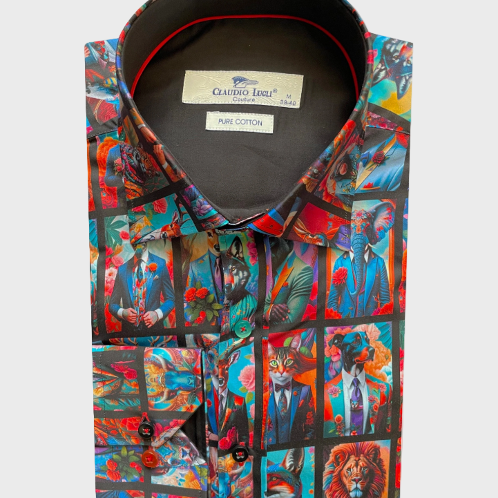 Claudio Lugli CP6967 Wildlife Framed Print Shirt - Black