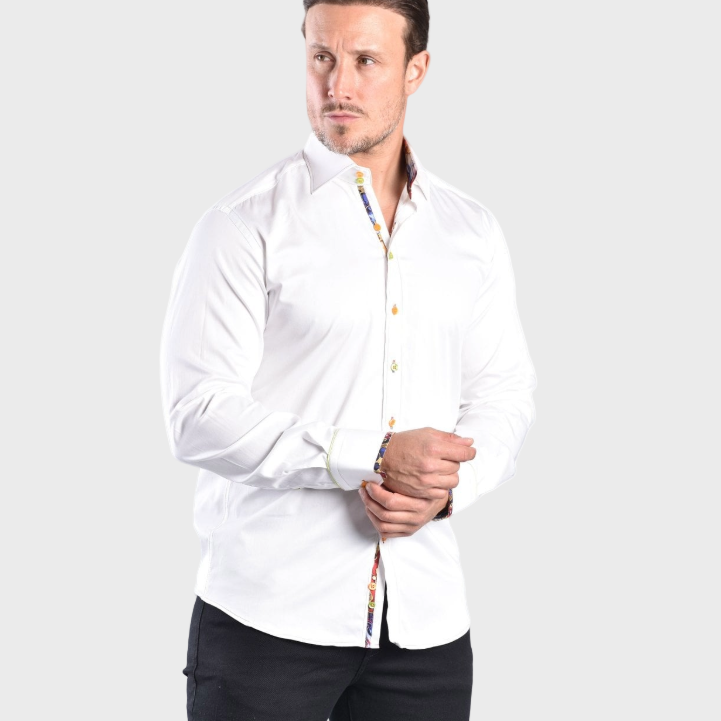 Claudio Lugli CP6969 Classic Signature Plain Shirt - White