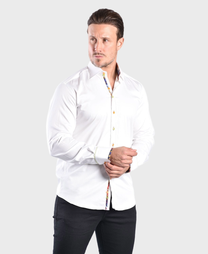 Claudio Lugli CP6969 Classic Signature Plain Shirt - White