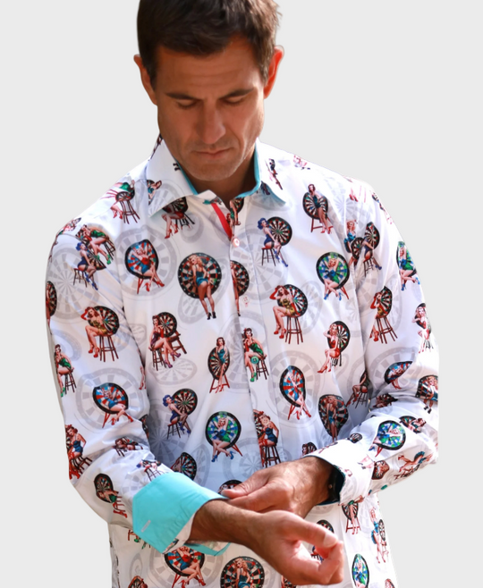 Claudio Lugli Dartboard Pinup Print Shirt - White