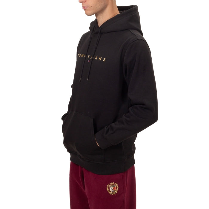 Tommy Jeans Linear Logo Hoodie  - Black/Faded Sun Kiss