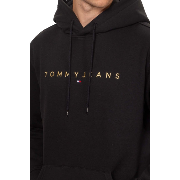 Tommy Jeans Linear Logo Hoodie  - Black/Faded Sun Kiss