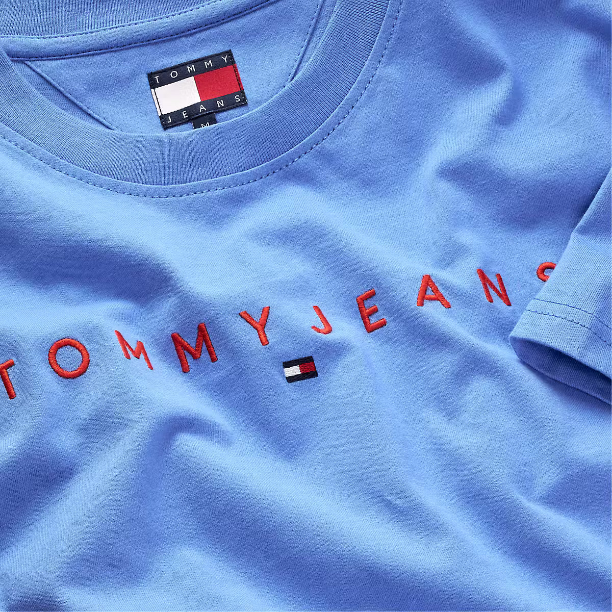 Tommy Jeans DM0DM20744C38 Linear Logo T-Shirt - Blue Twilight