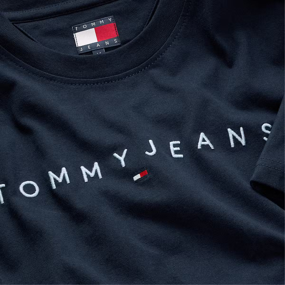 Tommy Jeans DM0DM20744C3Q Regular Linear Logo T-Shirt - Dark Night Navy/Sweet Blue