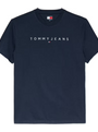 Tommy Jeans DM0DM20744C3Q Regular Linear Logo T-Shirt - Dark Night Navy/Sweet Blue