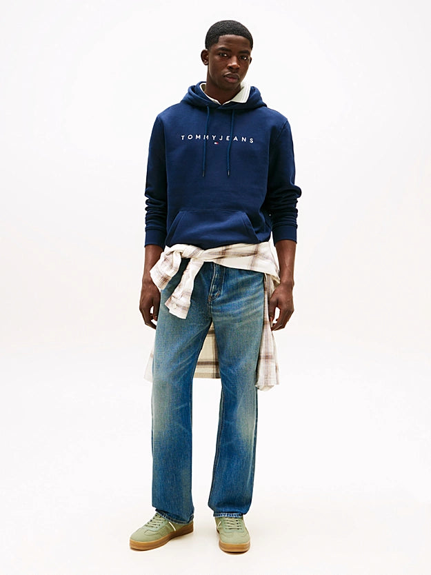 Tommy Jeans Linear Logo Hoodie Dark Navy