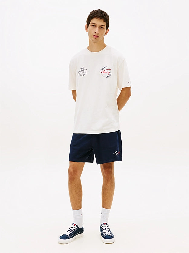 Tommy Jeans Circular Back Logo Relaxed T-Shirt - Off White