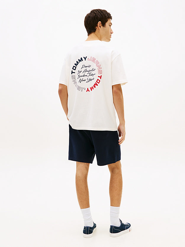 Tommy Jeans Circular Back Logo Relaxed T-Shirt - Off White
