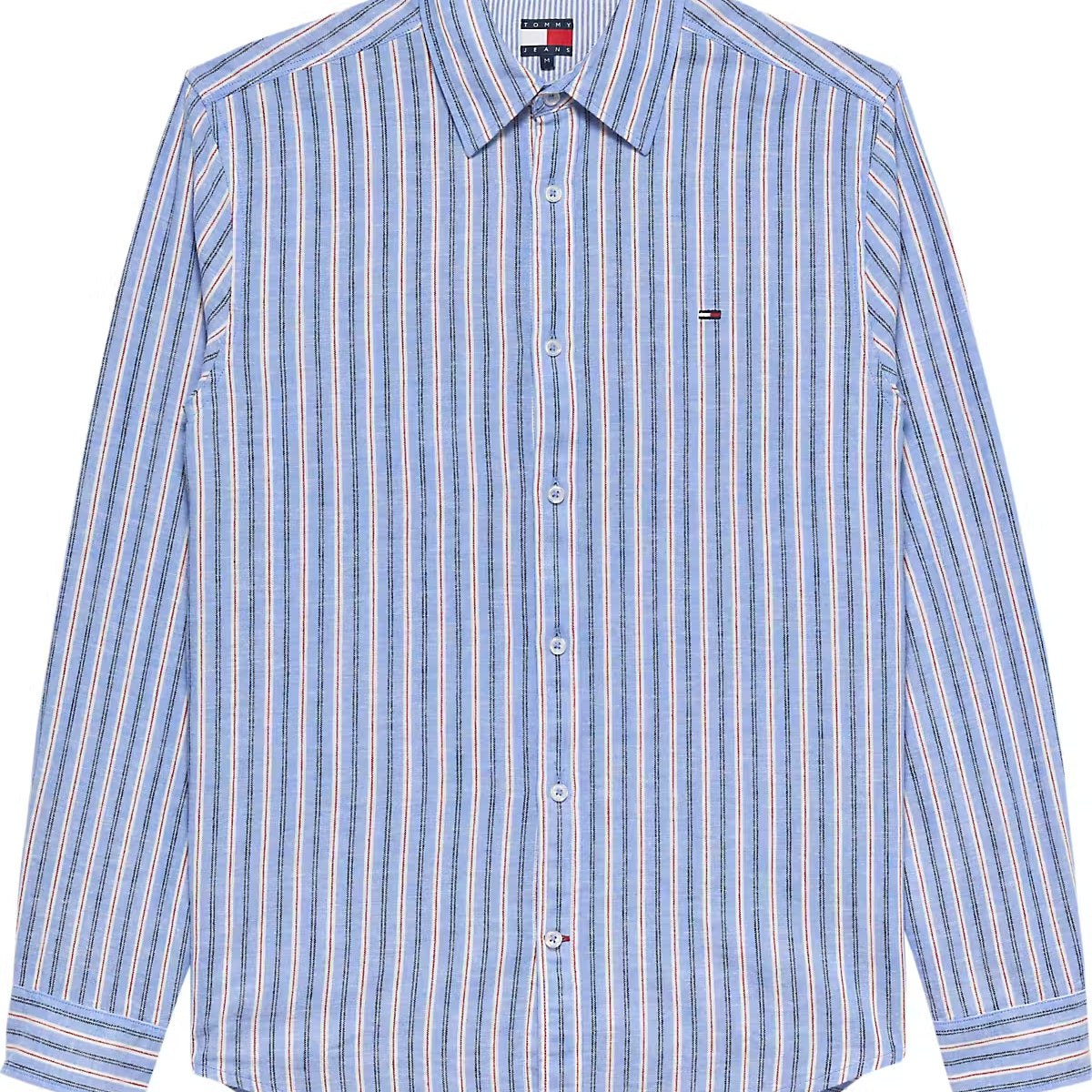 Tommy Jeans DM0DM22755C38 Linen Striped Shirt - Blue Twilight Stripes