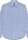 Tommy Jeans DM0DM22755C38 Linen Striped Shirt - Blue Twilight Stripes
