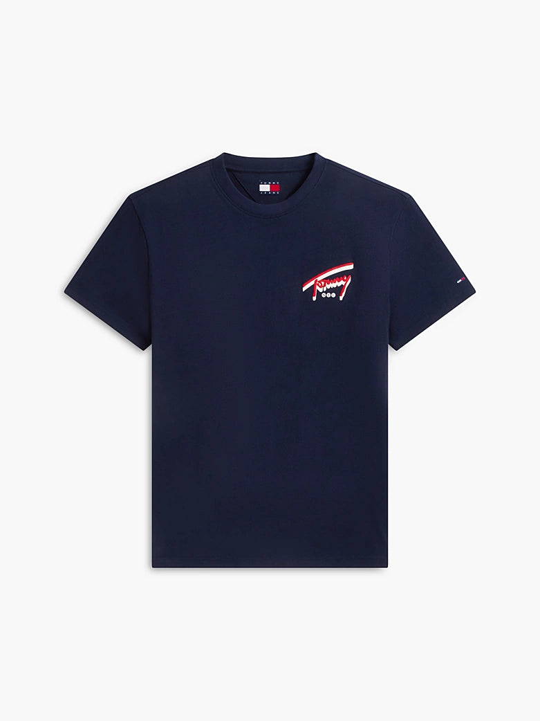 Tommy Jeans Regular Sign Backprint T-Shirt - Dark Blue
