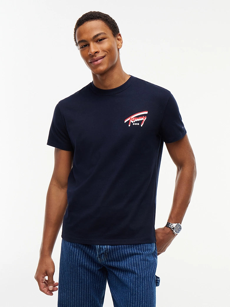 Tommy Jeans Regular Sign Backprint T-Shirt - Dark Blue
