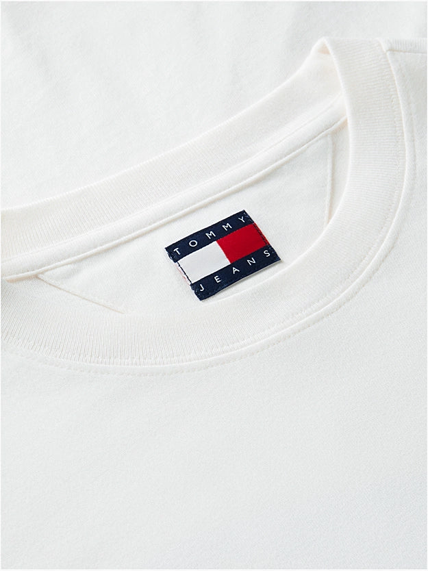 Tommy Jeans DM0DM23559YBH TJM Relaxed Wavy Flag T-Shirt - Off White