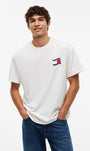 Tommy Jeans DM0DM23559YBH TJM Relaxed Wavy Flag T-Shirt - Off White