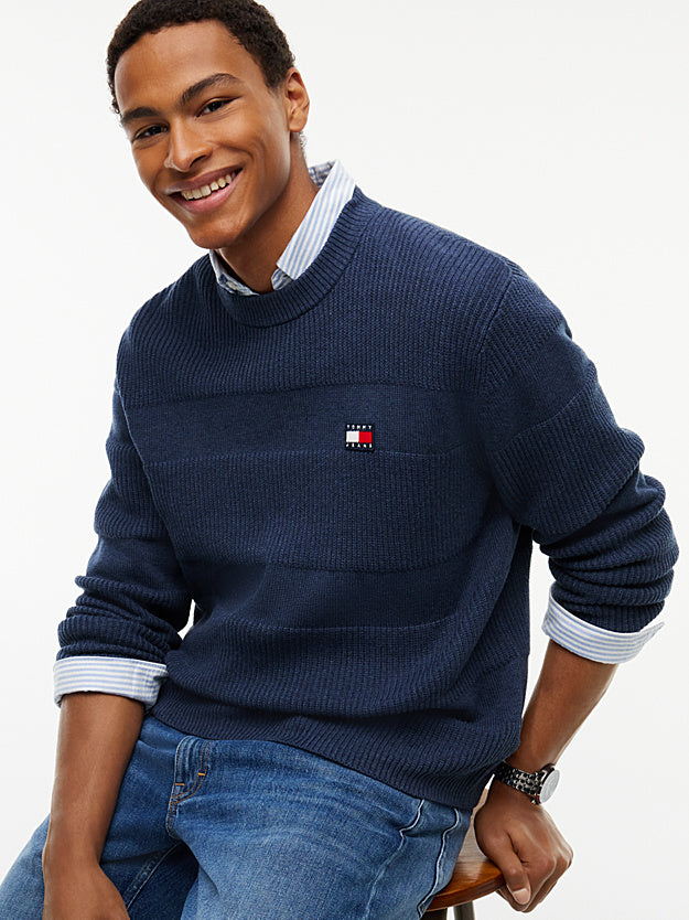Tommy Jeans DM0DM23571D1B TJM Regular Textured Sweater - Basic Navy