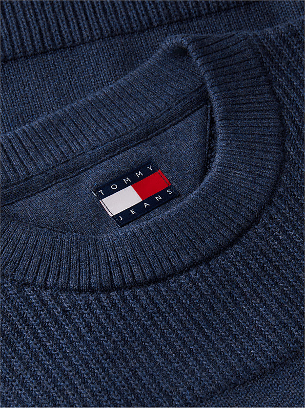 Tommy Jeans DM0DM23571D1B TJM Regular Textured Sweater - Basic Navy