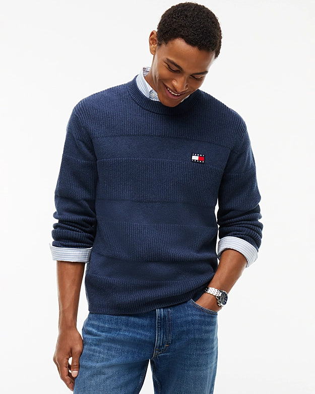 Tommy Jeans DM0DM23571D1B TJM Regular Textured Sweater - Basic Navy