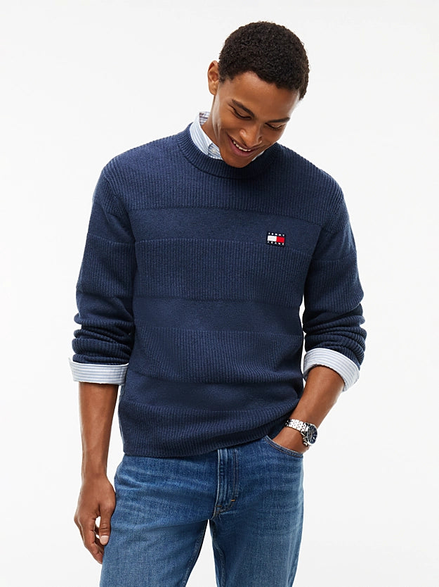 Tommy Jeans DM0DM23571D1B TJM Regular Textured Sweater - Basic Navy