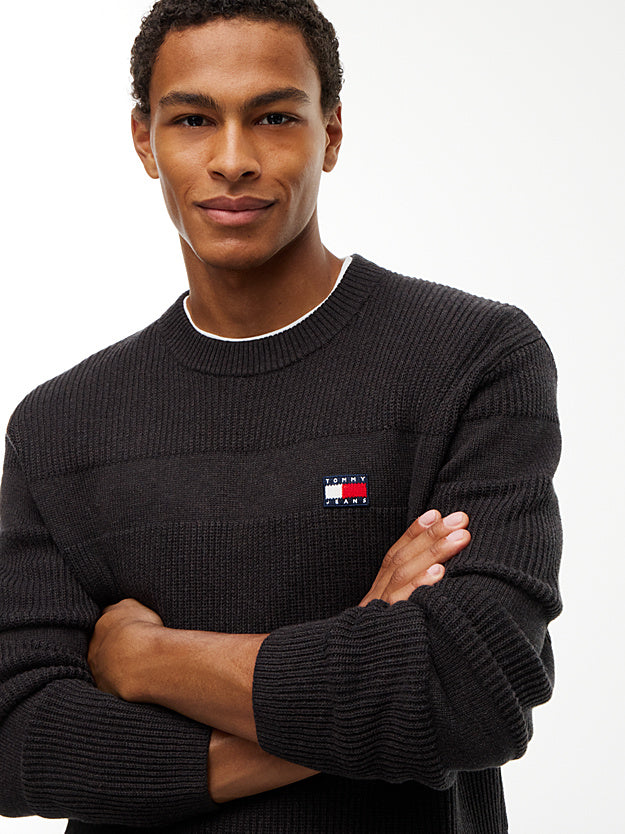 Tommy Jeans DM0DM23571D1B TJM Regular Textured Sweater -Black