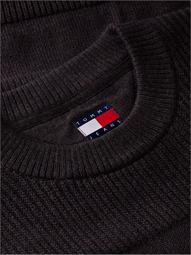 Tommy Jeans DM0DM23571D1B TJM Regular Textured Sweater -Black