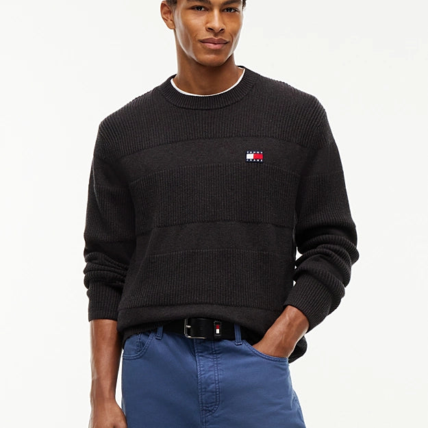 Tommy Jeans DM0DM23571D1B TJM Regular Textured Sweater -Black