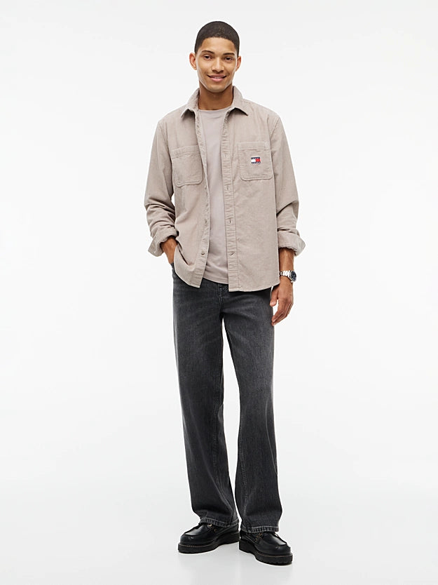 Tommy Jeans DM0DM23705 Corduroy Shirt - Limestone Dust