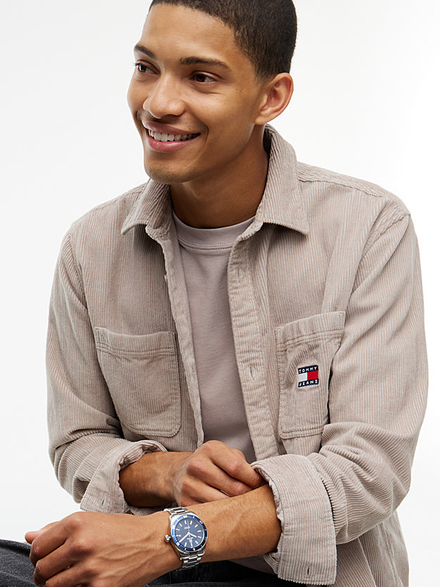 Tommy Jeans DM0DM23705 Corduroy Shirt - Limestone Dust