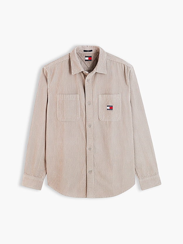 Tommy Jeans DM0DM23705 Corduroy Shirt - Limestone Dust