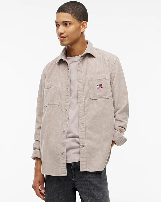 Tommy Jeans DM0DM23705 Corduroy Shirt - Limestone Dust