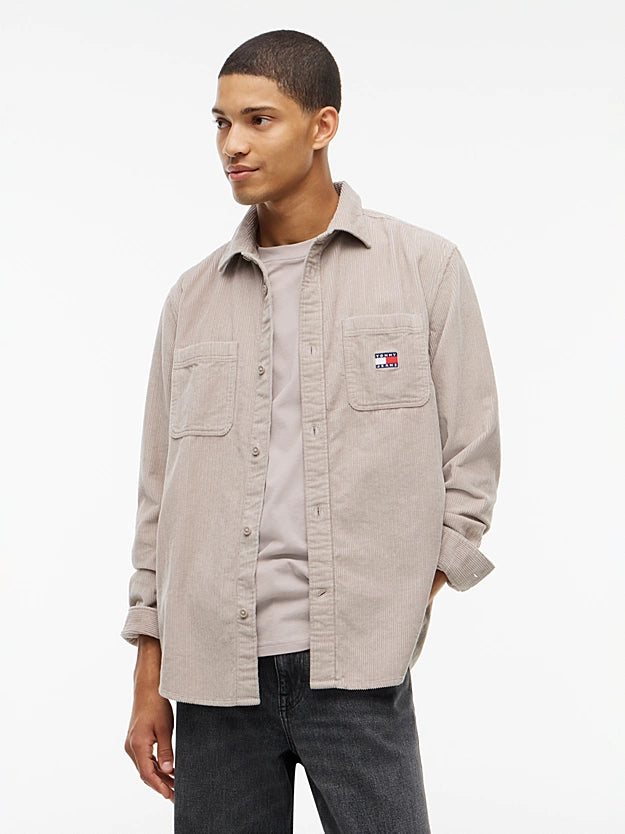Tommy Jeans DM0DM23705 Corduroy Shirt - Limestone Dust