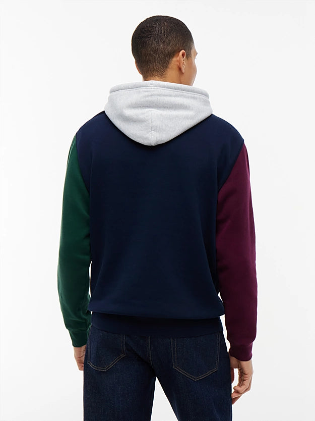 Tommy Jeans DM0DM23737C1G TJM Regular Badge Hoodie - Dark Blue Colourblock