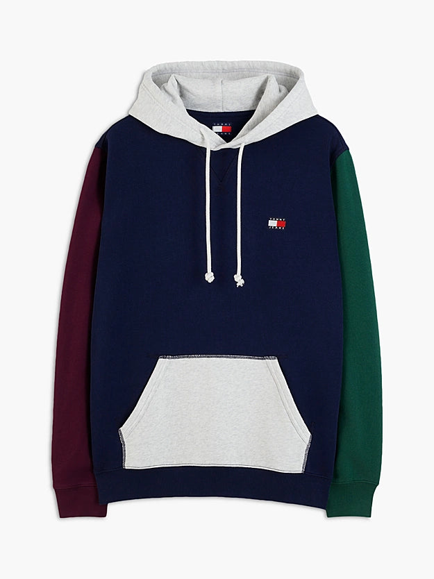 Tommy Jeans DM0DM23737C1G TJM Regular Badge Hoodie - Dark Blue Colourblock