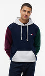 Tommy Jeans DM0DM23737C1G TJM Regular Badge Hoodie - Dark Blue Colourblock