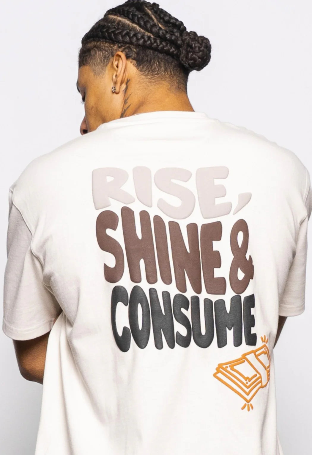 Fresh Flavours Rise, Shine & Conusume T-Shirt - Ecru