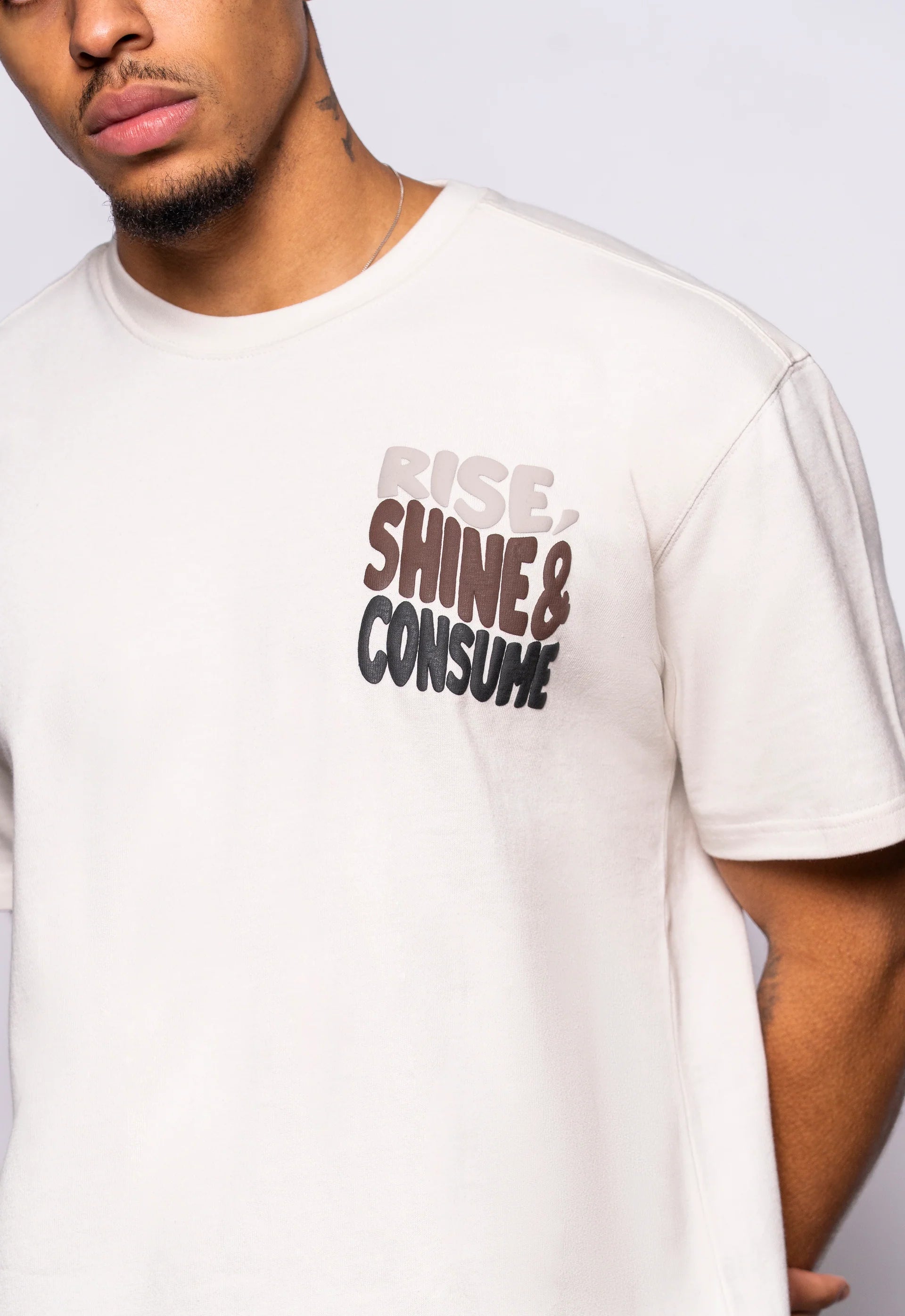 Fresh Flavours Rise, Shine & Conusume T-Shirt - Ecru