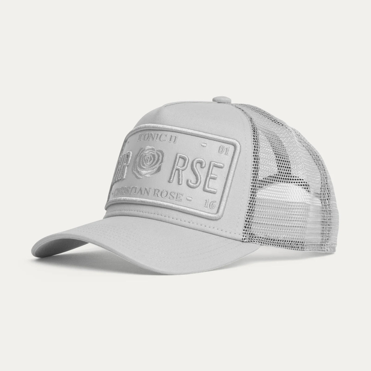 Christian Rose CR011SG Iconic Vinyl Patch Hat - Stone Grey