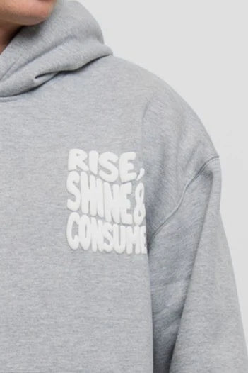 Fresh Rise, Shine & Consume Hoodie - Grey Marl