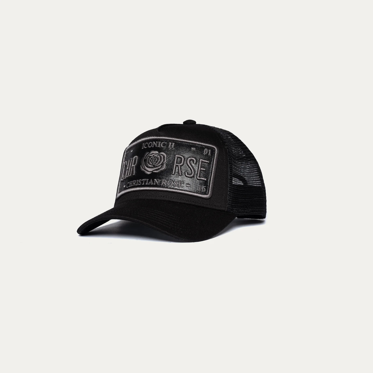 Christian Rose CR011B Iconic Vinyl Patch Hat - Black