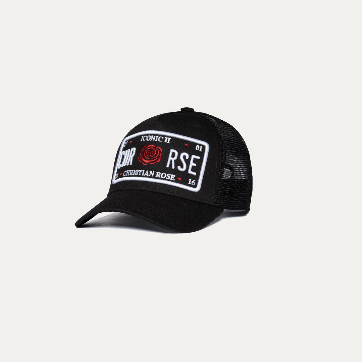 Christian Rose Red Rose Iconic II Hat - Black /White / Red