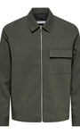 Only & Sons Regular Zip Overshirt - Beluga